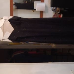 Floor length black shimmer formal